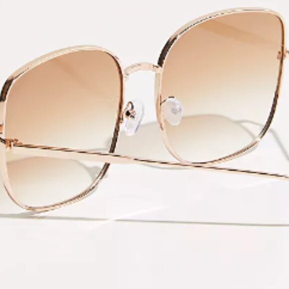 Free people Mellow Metal Square Sunglasses NWT - Picture 3 of 3